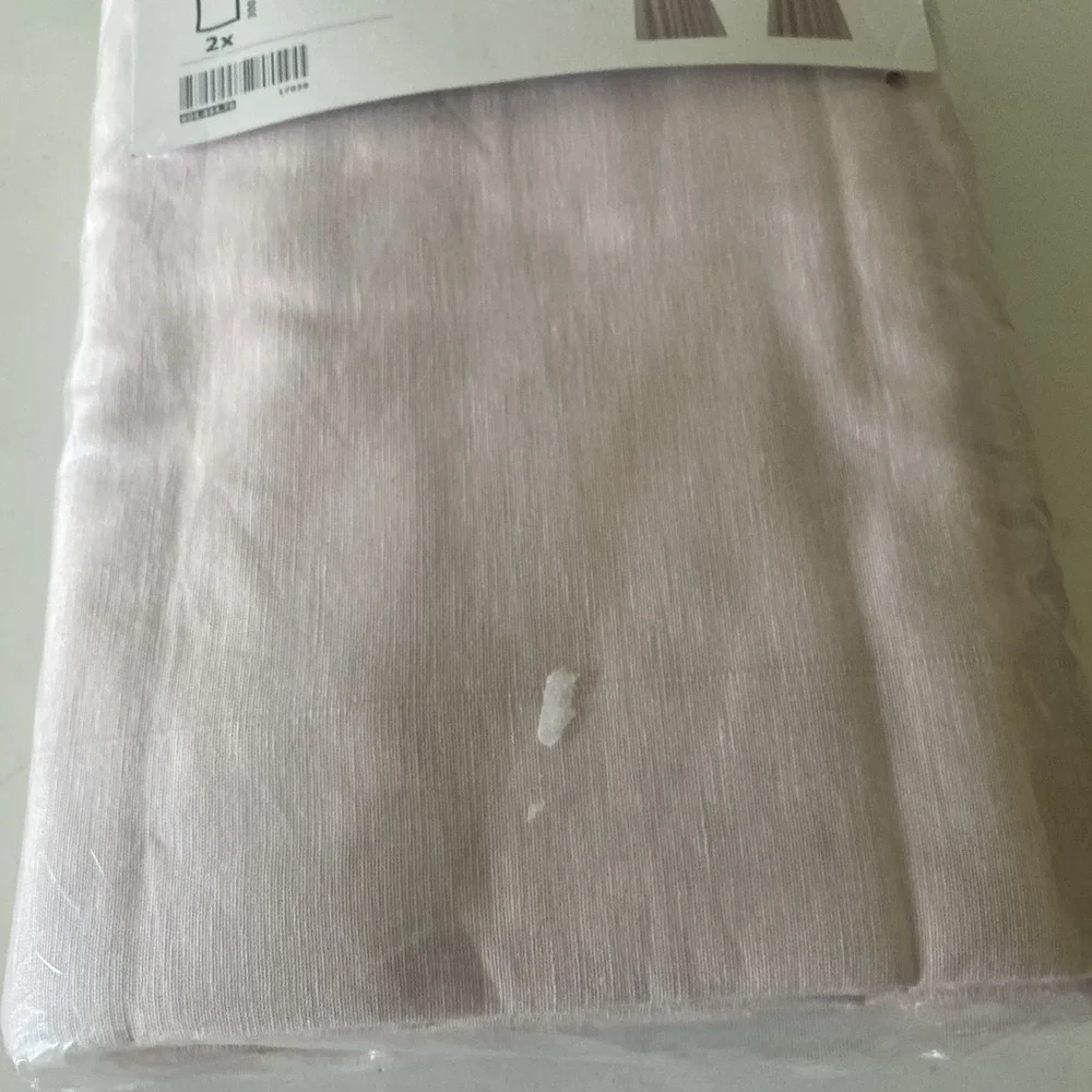 IKEA LENDA Curtains 2 Panels, 1 pair Light Pink 55x118 w Tie Backs  604.444.76